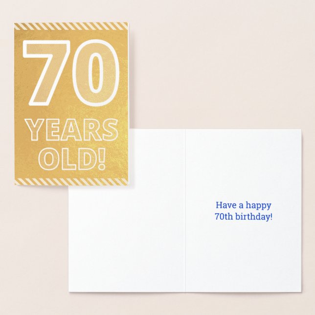 Cumpleaños 70: Negrita: ¡70 AÑOS! Tarjeta de Relie (Demostración)