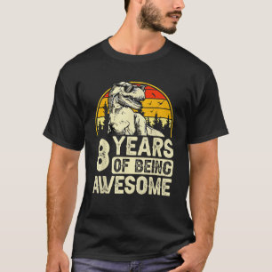 Cumpleaños 8 Para Niños 8 Años Camiseta Dinosaurio