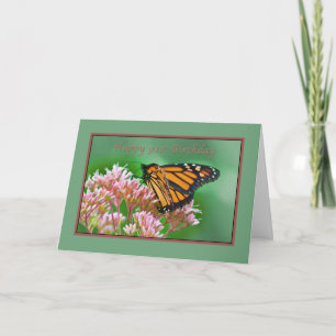Cumpleaños, 91°, tarjeta de mariposa monarca