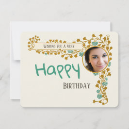 Cumpleaños Añadir tarjeta de foto Art Nouveau CC10