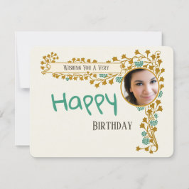 Cumpleaños Añadir tarjeta de foto Art Nouveau CC10
