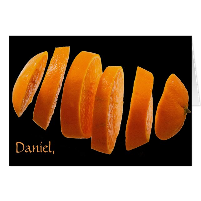 Cumpleaños anaranjado divertido del chiste (Anverso (Horizontal))