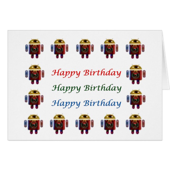 Cumpleaños ANDROIDE de HappyBirthday feliz (Anverso (Horizontal))
