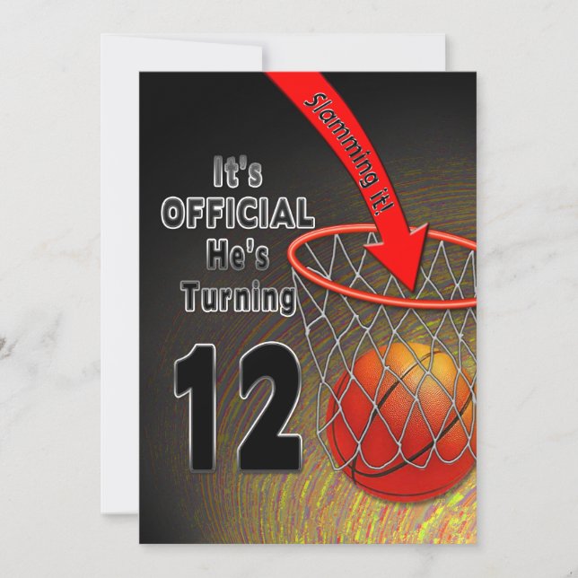 CUMPLEAÑOS - BALONCESTO - 12ª INVITACIÓN (Anverso)