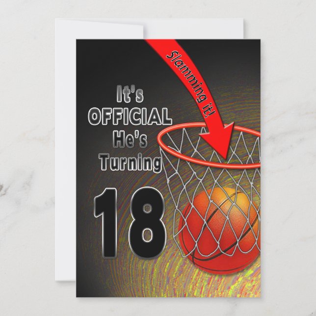 CUMPLEAÑOS - BALONCESTO - 18ª INVITACIÓN (Anverso)