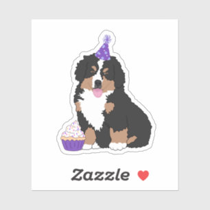 Cumpleaños Bernese Mountain Dog Puppy Pegatina