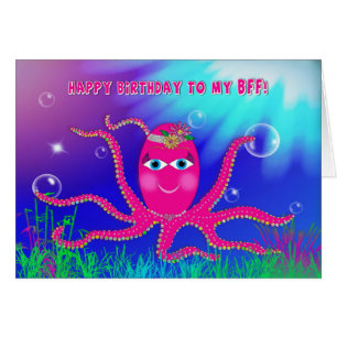 Cumpleaños, BFF, AMIGO, Humous, Sassy Octopus