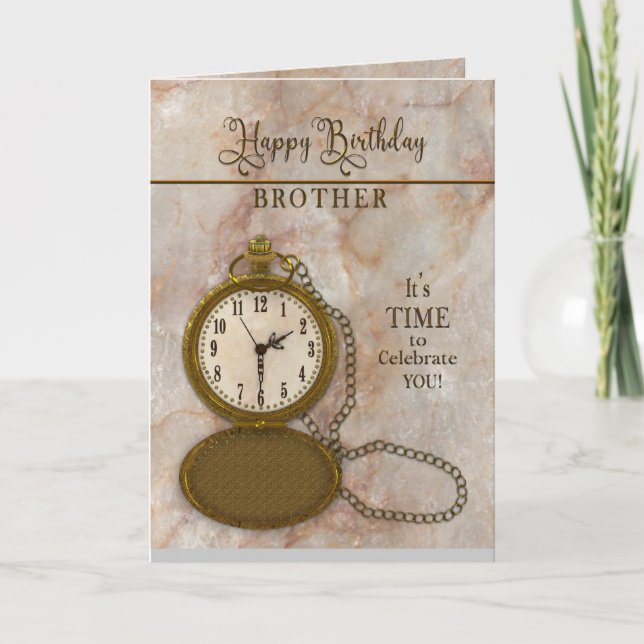 Cumpleaños Brother Pocket Watch y tarjeta de caden (Anverso)