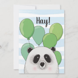 Cumpleaños. Buen panda. Animal verde azul