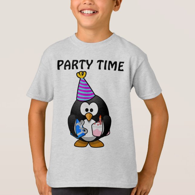 CUMPLEAÑOS CAMISETAS DE NIÑOS DE PENGUIN (Anverso)