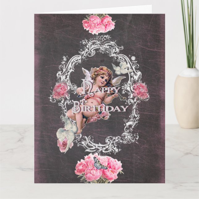 Cumpleaños - Cartel de felicitación - Tarjeta negr (Anverso)