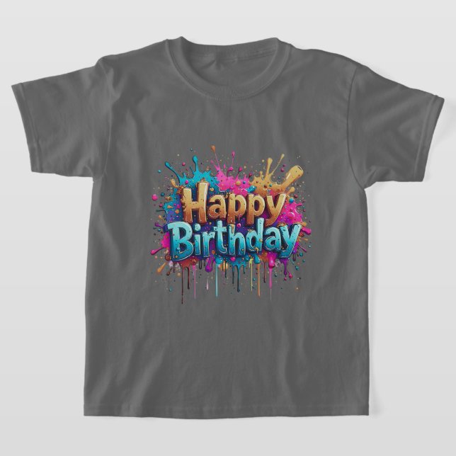 Cumpleaños Cheer - Coloridas camisetas de cumpleañ (Distribución)