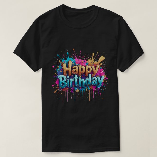 Cumpleaños Cheer - Coloridas camisetas de cumpleañ (Diseño del anverso)