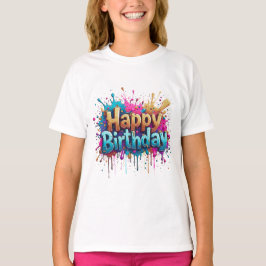 Cumpleaños Cheer - Coloridas camisetas de cumpleañ