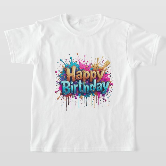 Cumpleaños Cheer - Coloridas camisetas de cumpleañ (Distribución)