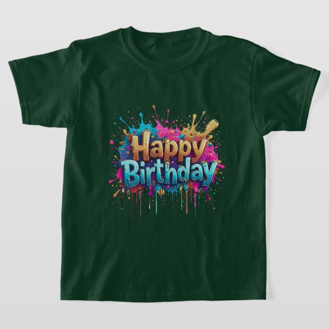 Cumpleaños Cheer - Coloridas camisetas de cumpleañ (Distribución)
