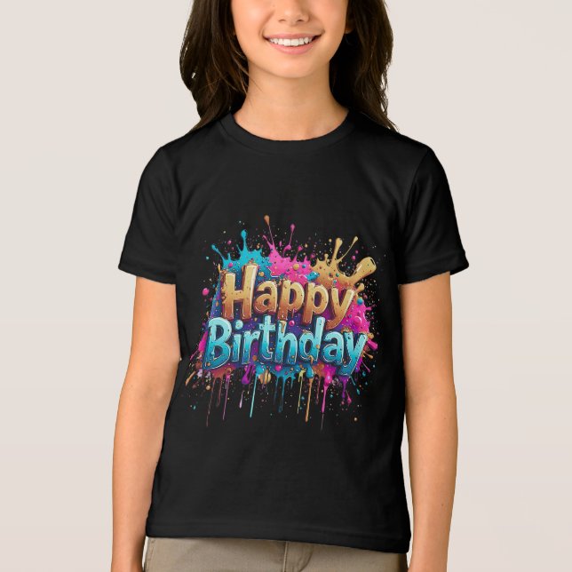 Cumpleaños Cheer - Coloridas camisetas de cumpleañ (Anverso)