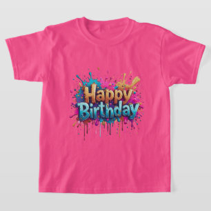 Cumpleaños Cheer - Coloridas camisetas de cumpleañ