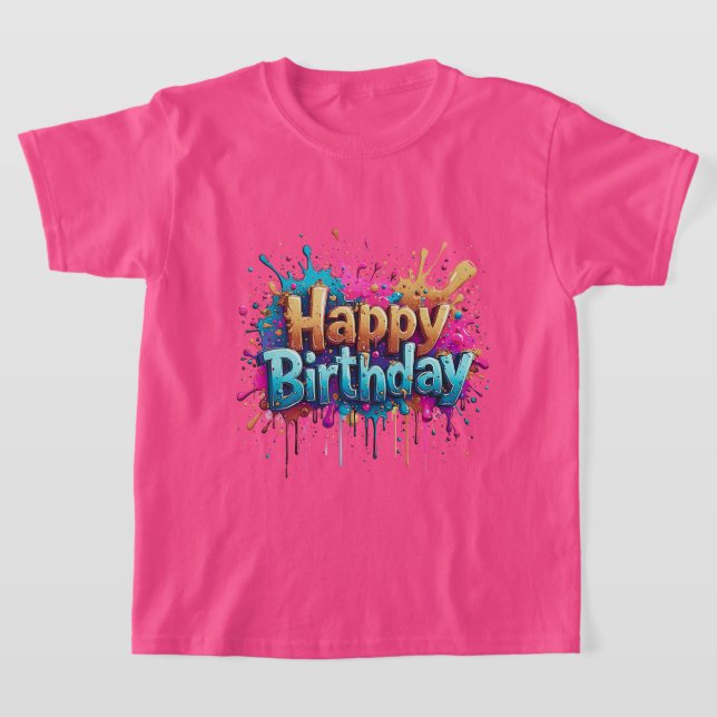 Cumpleaños Cheer - Coloridas camisetas de cumpleañ (Distribución)