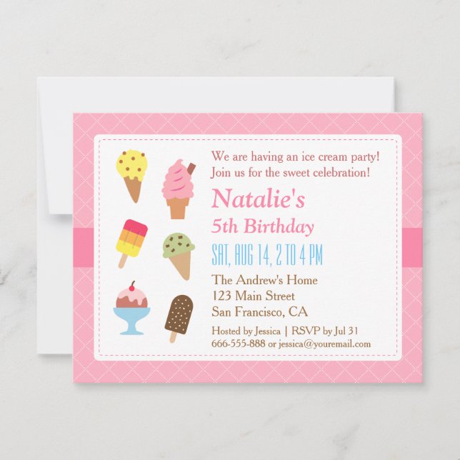 Cumpleaños Colorido, Invitaciones para fiesta de h (Anverso)
