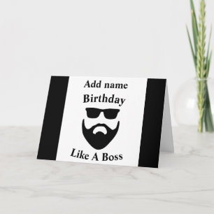 Cumpleaños como un jefe barba tarjeta de cumpleaño