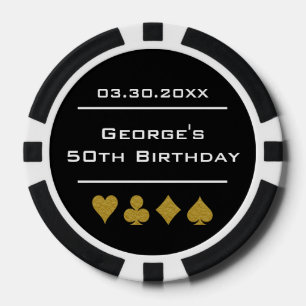 Cumpleaños con fichas de póquer del casino Black &