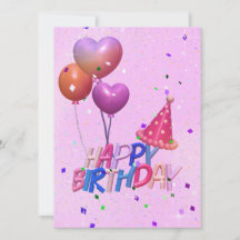 cumpleaños con globo rosa