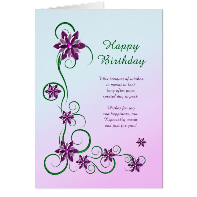 Cumpleaños con Scrolls y Flores (Frente)