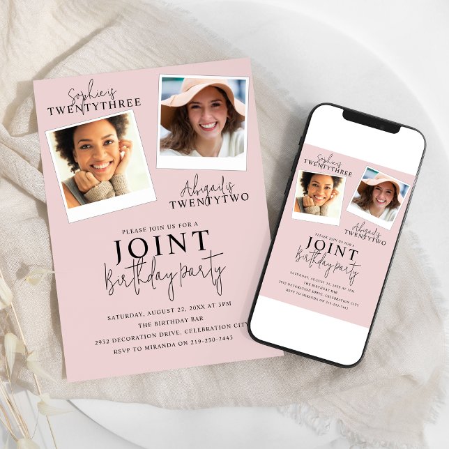 Cumpleaños Conjunto | 2 Invitación fotográfica (Subido por el creador)
