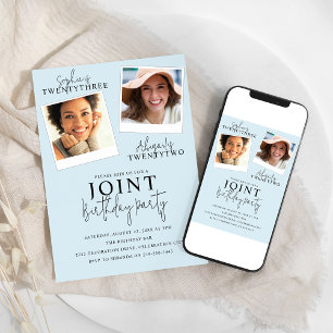 Cumpleaños Conjunto   2 Invitación fotográfica