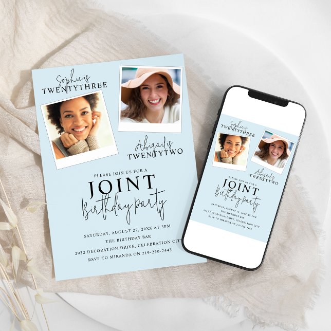 Cumpleaños Conjunto | 2 Invitación fotográfica (Subido por el creador)