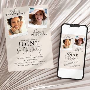 Cumpleaños Conjunto   Invitación de 2 Fotos