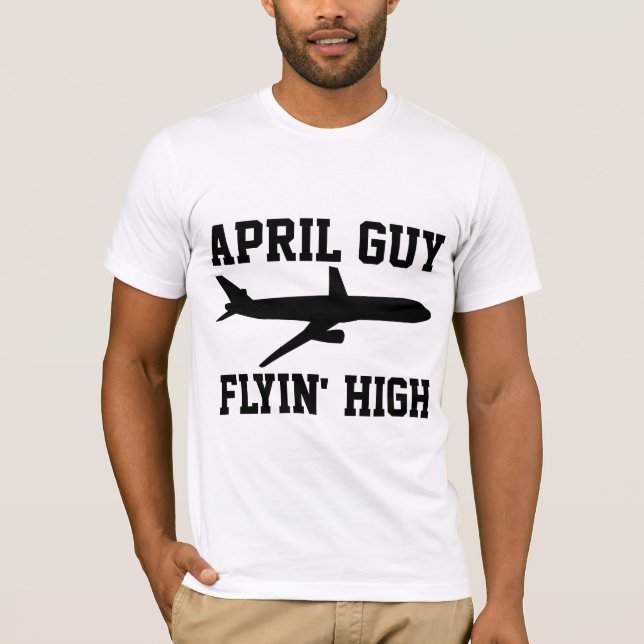 CUMPLEAÑOS DE ABRIL, CHICOS VOLANDO CAMISETAS DE A (Anverso)