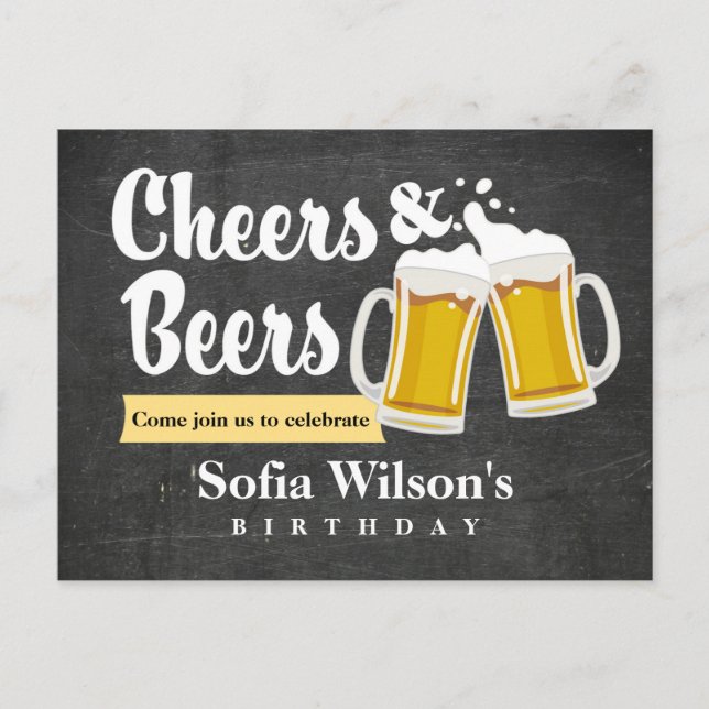 cumpleaños de animaciones y cervezas Invitación po (Anverso)