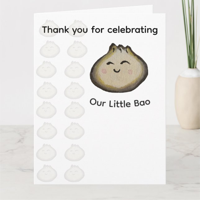 Cumpleaños de Bao Dumpling Agradecimiento (Anverso)