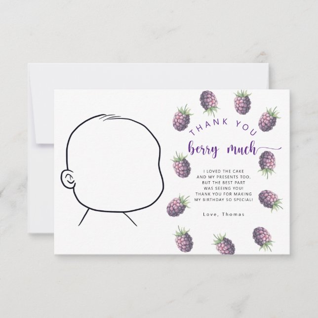 Cumpleaños de blackberry agradecimiento muchísimo (Anverso)