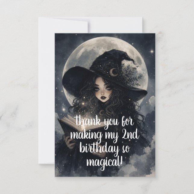 cumpleaños de brujita número dos || tarjetas de ag (Anverso)