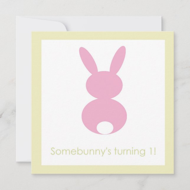 Cumpleaños de Bunny Hop o Invitación Baby Shower (Anverso)