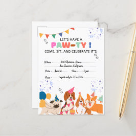 Cumpleaños de cachorro Invitaciones para la fiesta