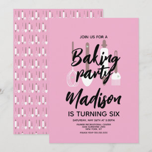 Cumpleaños de Chef de Repostería Fiesta Invitación
