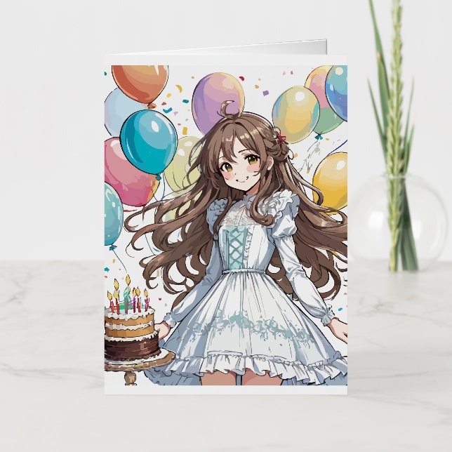 Cumpleaños de chica de anime (Anverso)