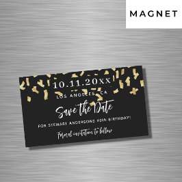 cumpleaños de confetti de oro negro salva el imán 