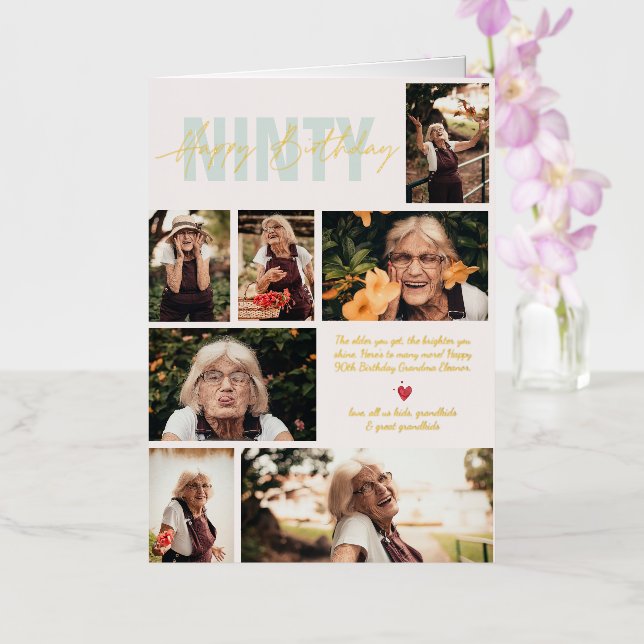 Cumpleaños de cualquier Edad Moderna | 7 Tarjeta d (Orquídea)