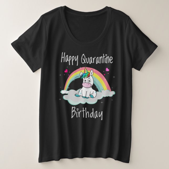 Cumpleaños de Cuarentena Unicornio arcoíris (Anverso del diseño)