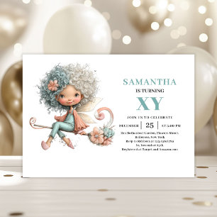 Cumpleaños de Cute Fairy Girl 6 años Invitaciones
