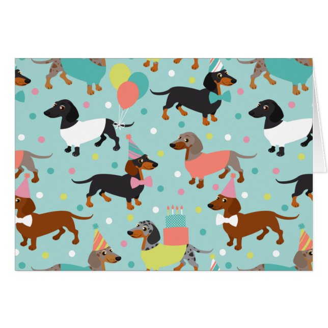 Cumpleaños de Dachshund (Anverso (Horizontal))