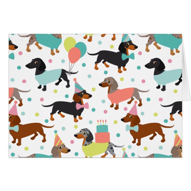 Cumpleaños de Dachshund (Anverso (Horizontal))