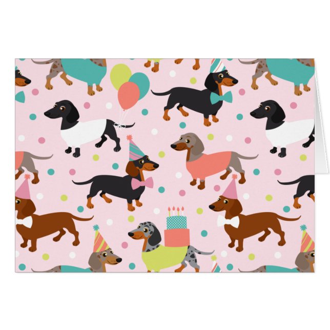 Cumpleaños de Dachshund (Anverso (Horizontal))