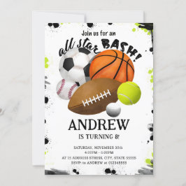 Cumpleaños de Deportes Personales Para Invitación 