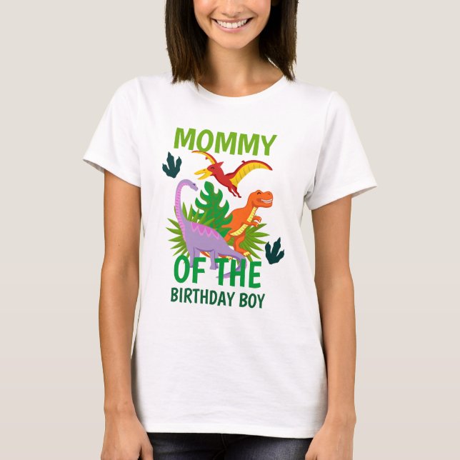 cumpleaños de Dinosaur mamá camisetas de mujeres (Anverso)